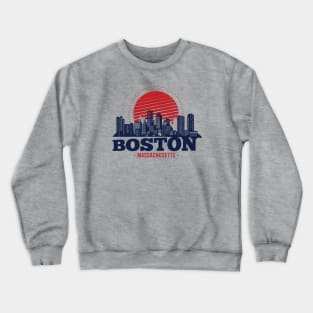 Retro Boston, Massachusetts Skyline Crewneck Sweatshirt